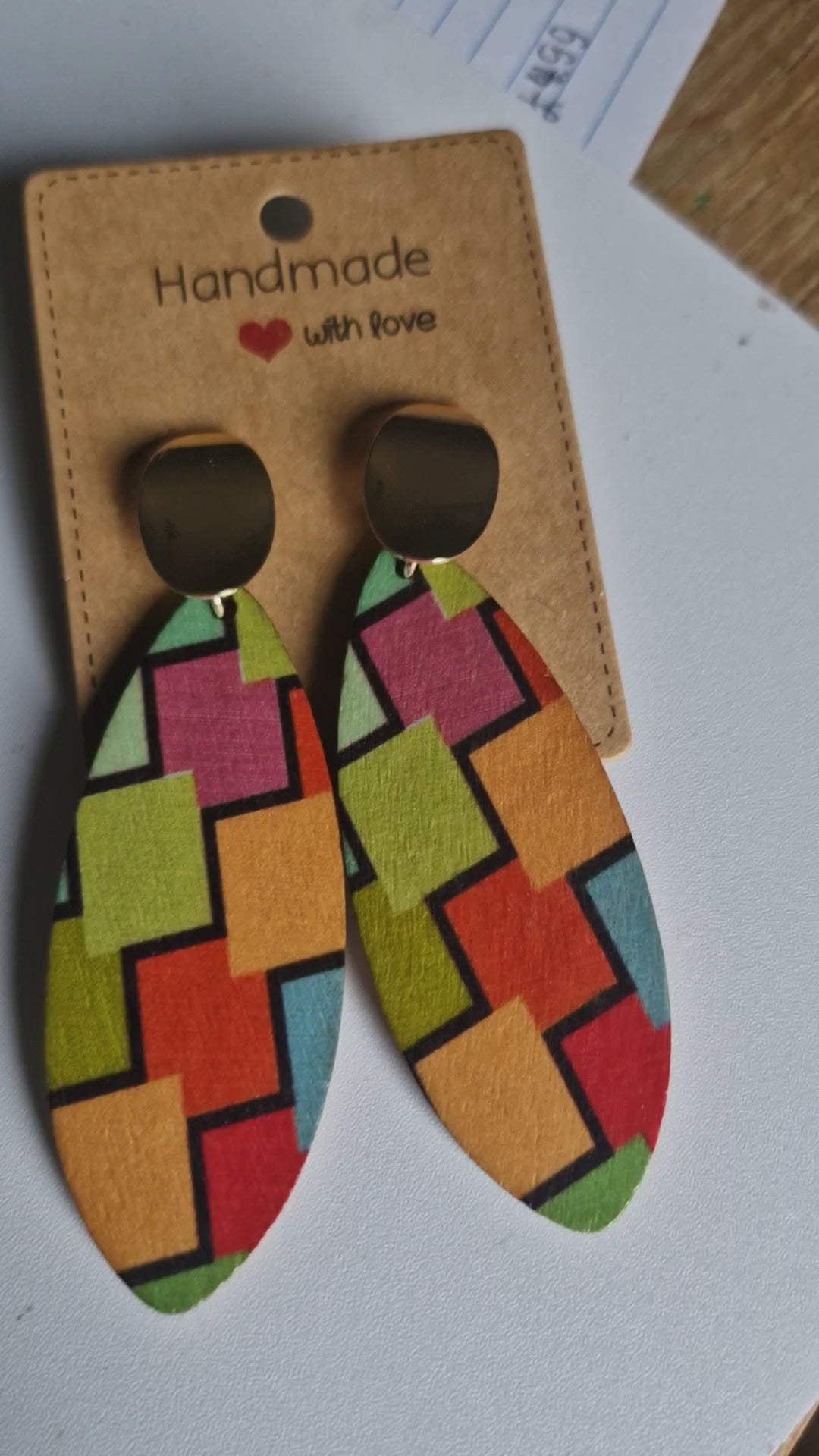 Wooden drop earrings cute birthday present