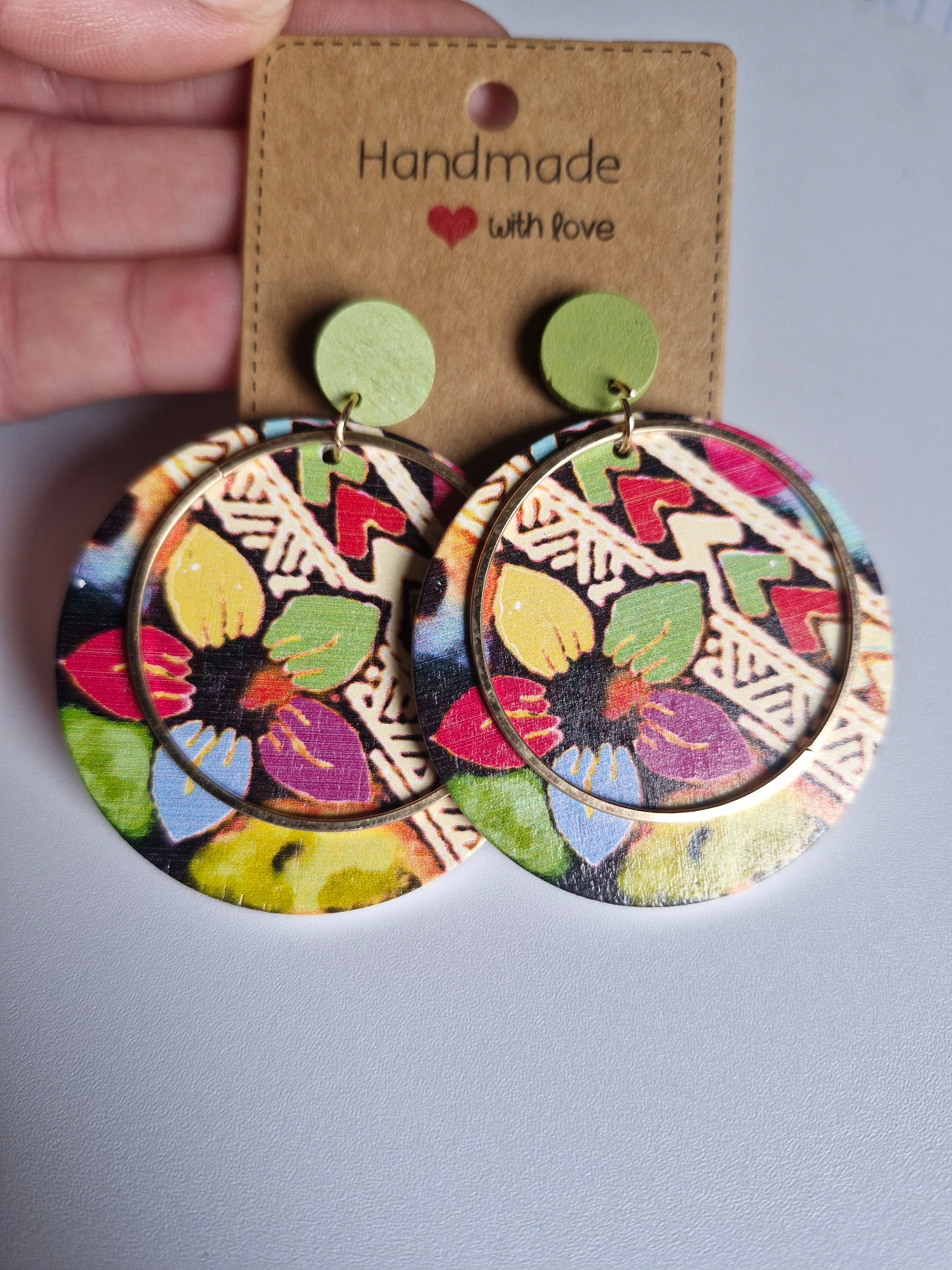 Wooden drop earrings cute birthday present