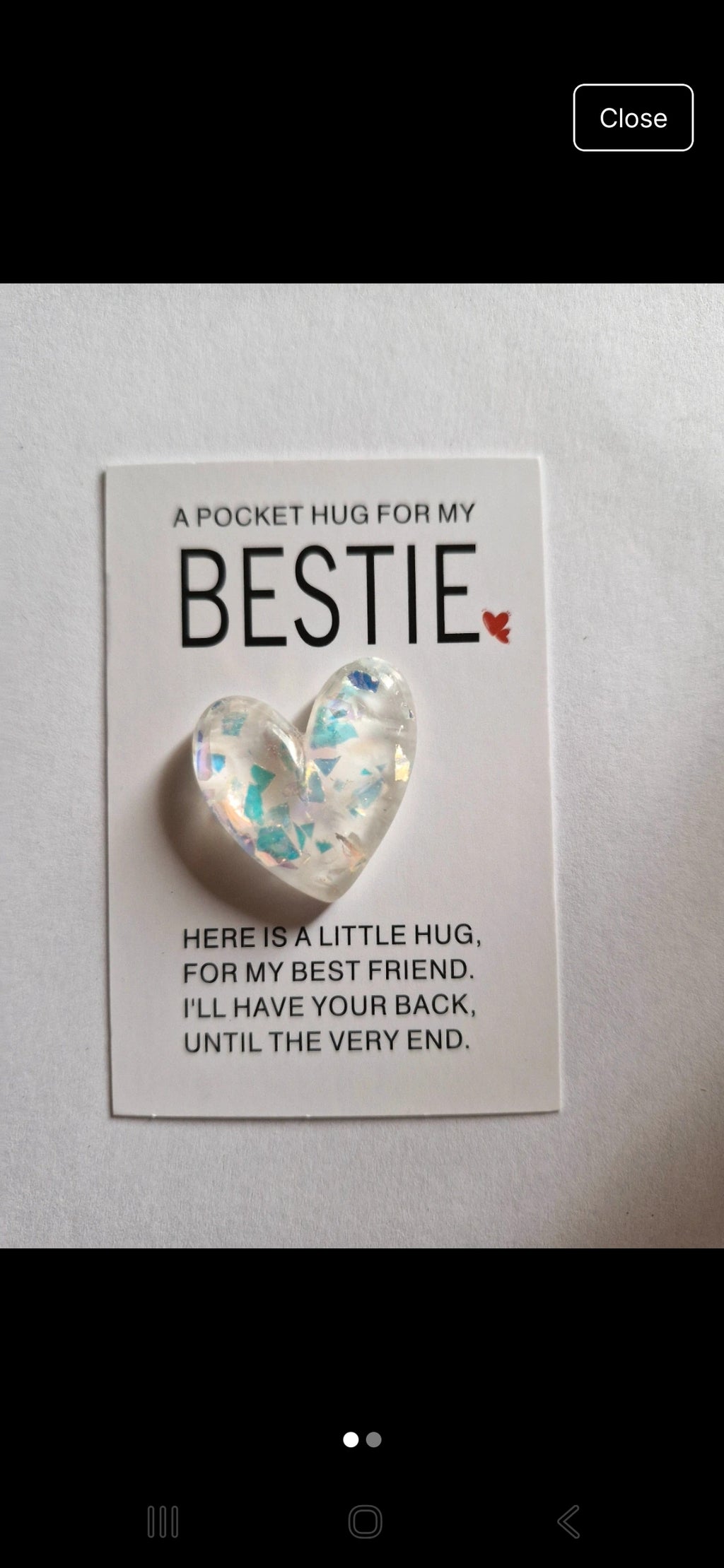 Bestie Pocket hug blue heart