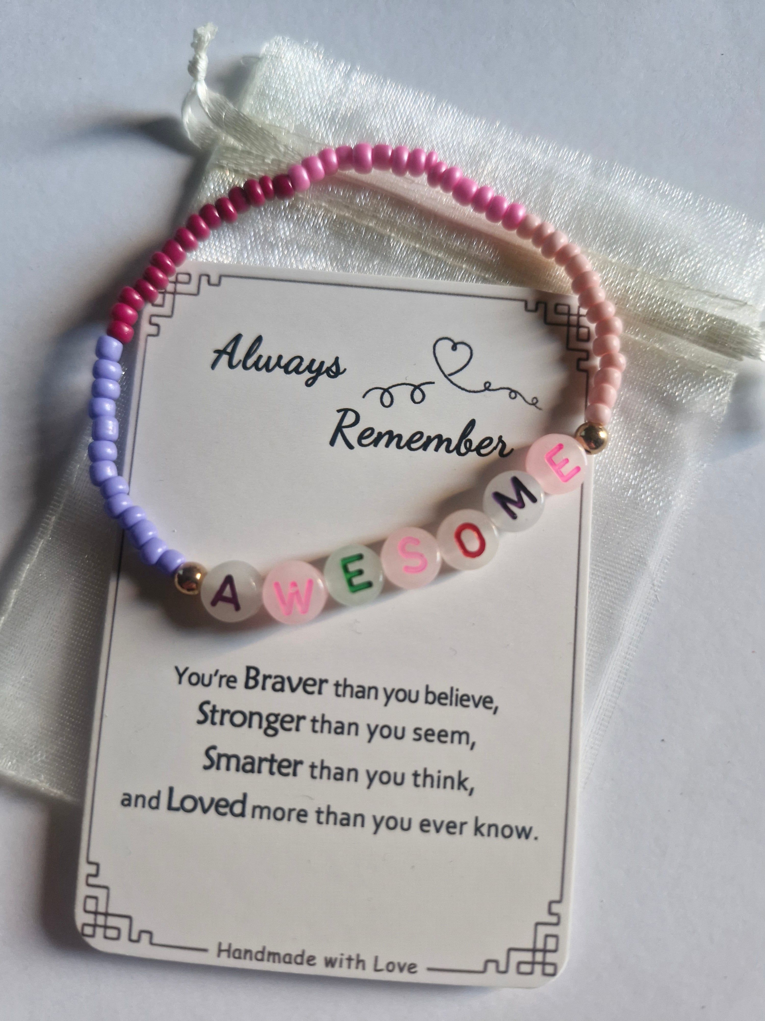 Pocket hug with handmade bracelet mental support gifts friends family