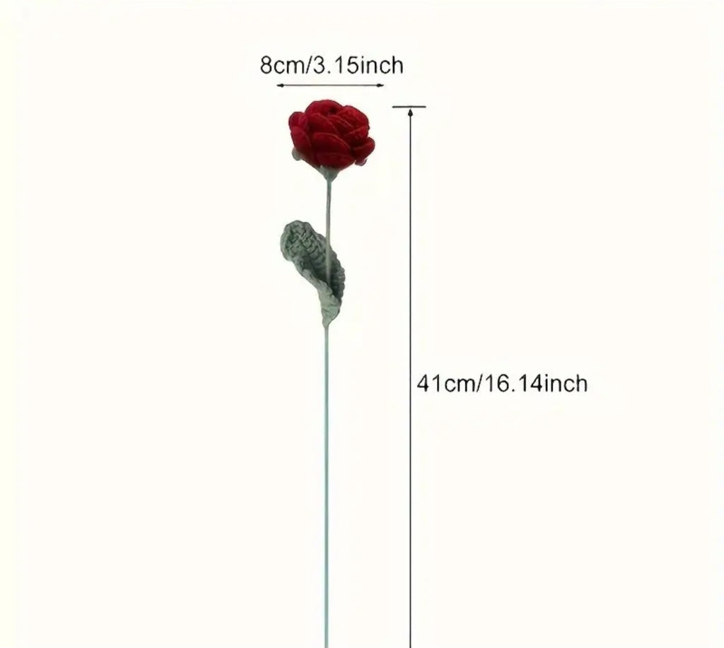Handmade red rose crochet artificial flowers