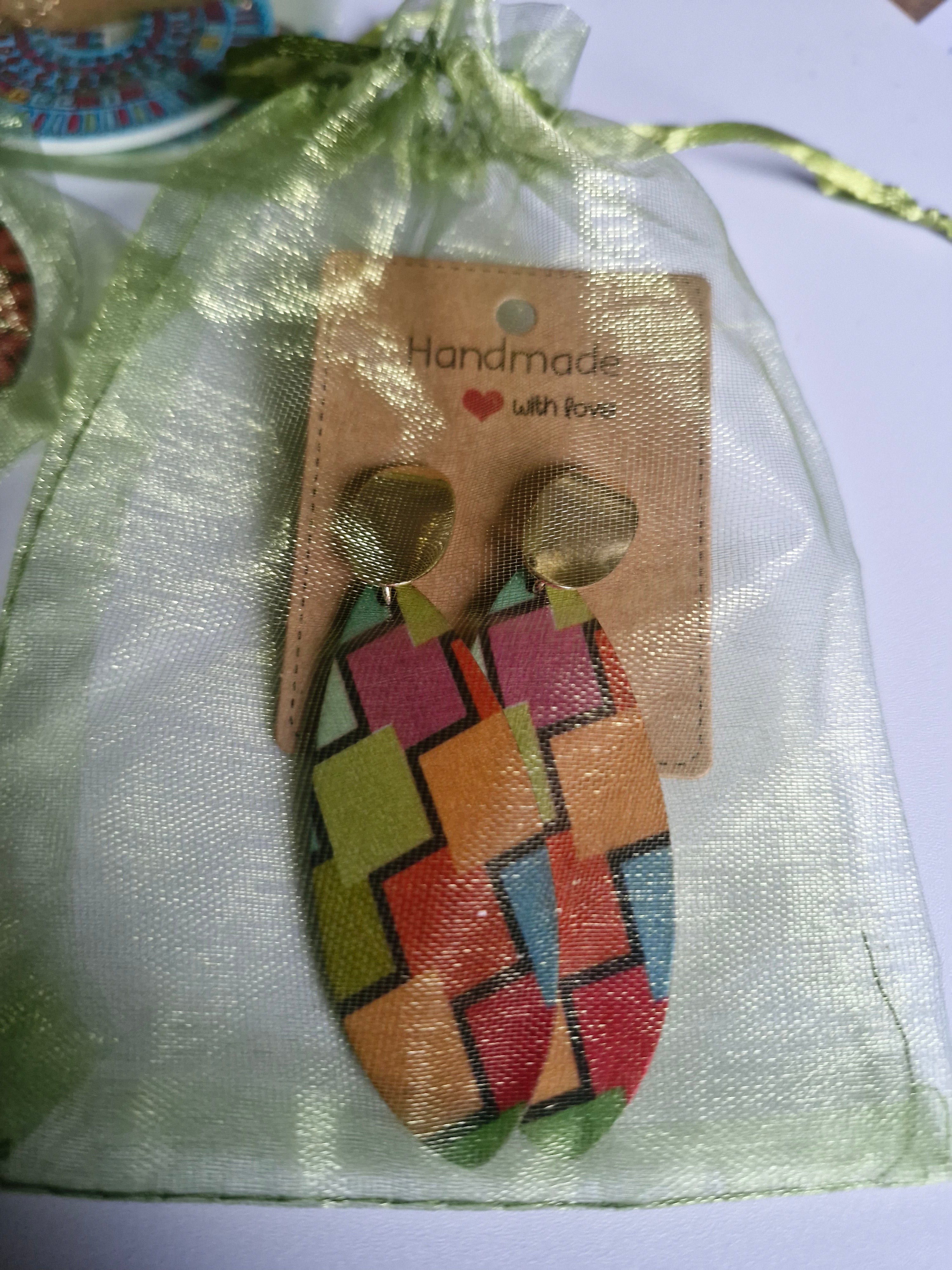 Wooden drop earrings cute birthday present