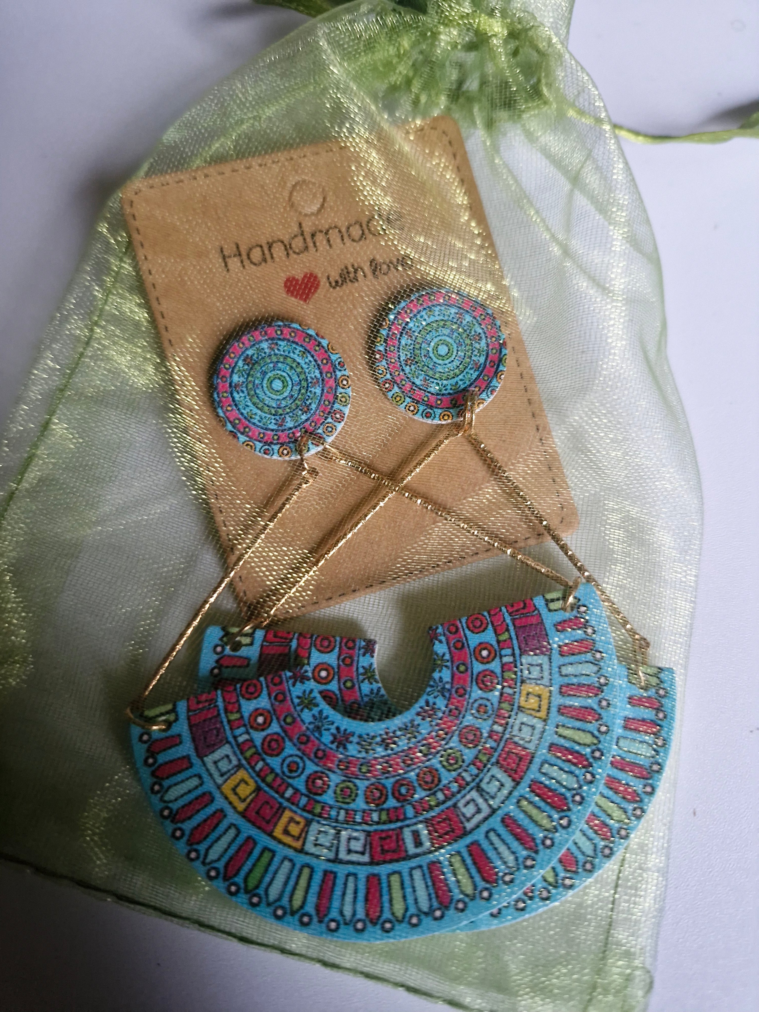 Wooden drop earrings cute birthday present