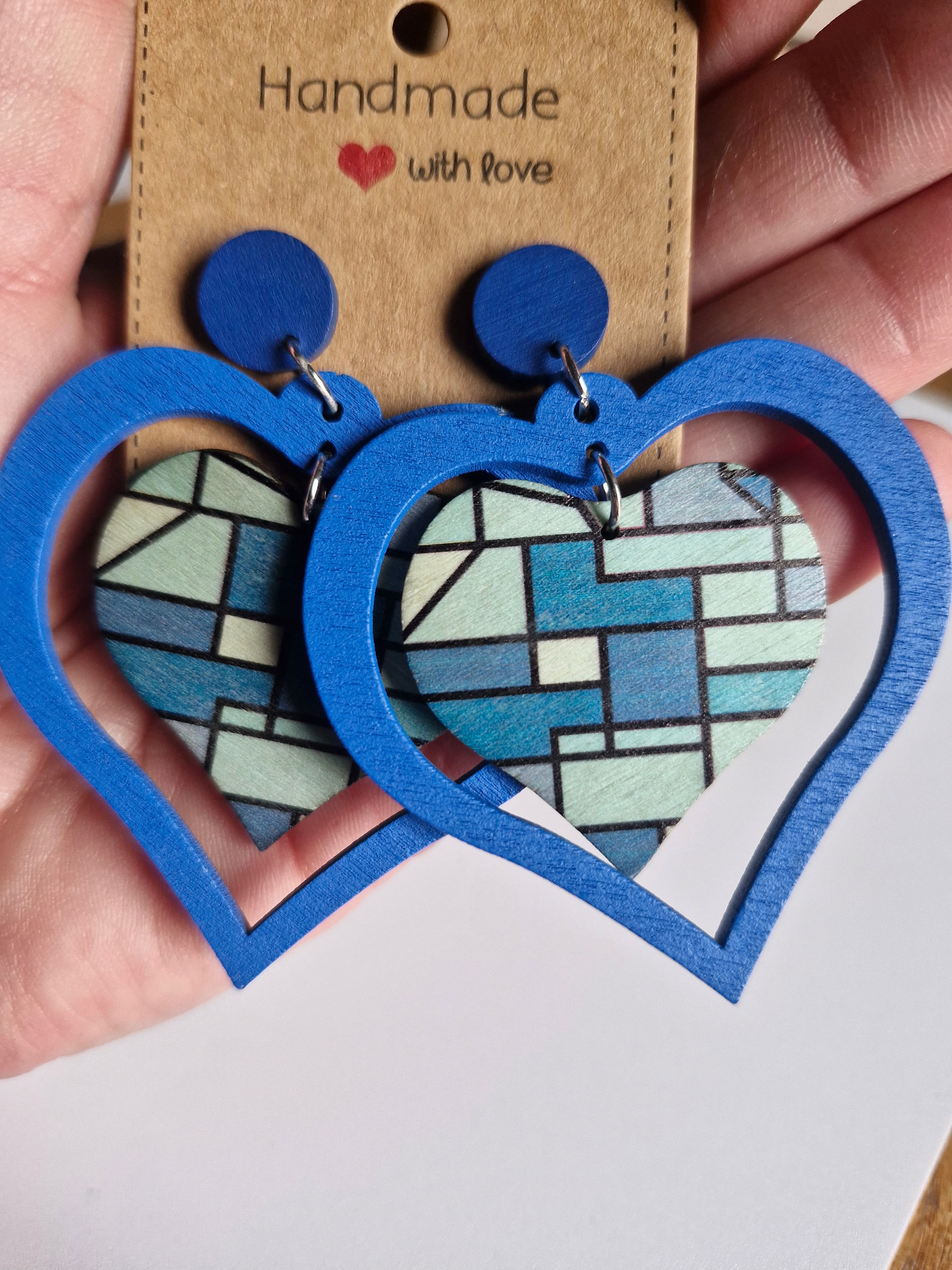 Wooden drop earrings cute birthday present