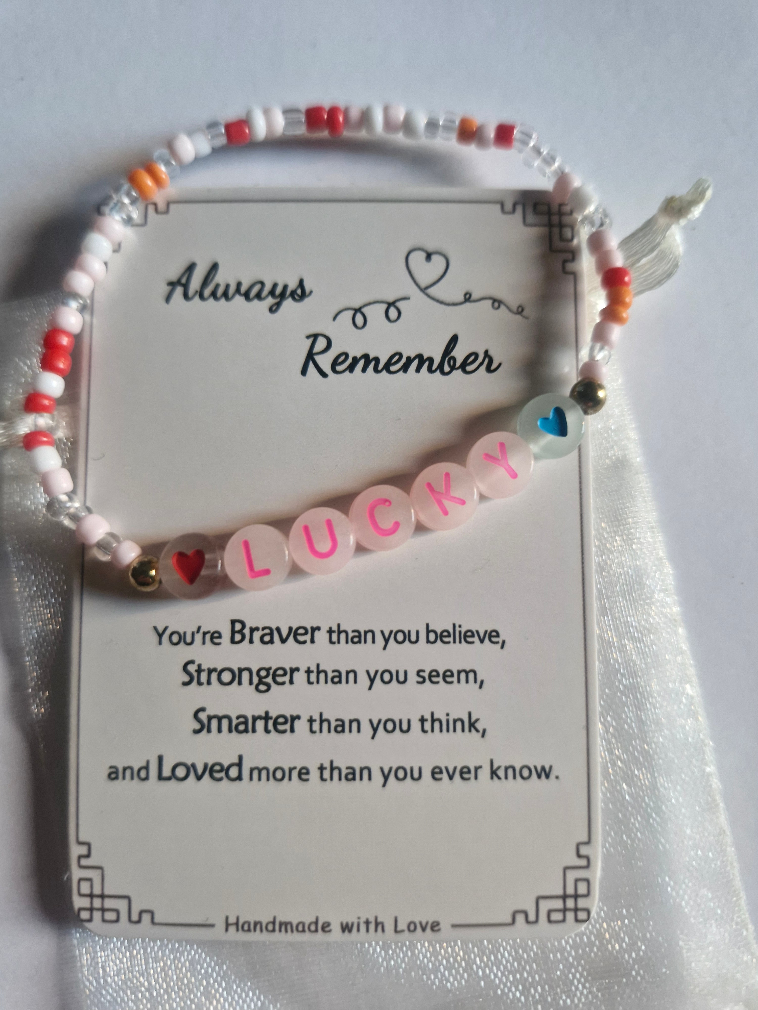 Pocket hug with handmade bracelet