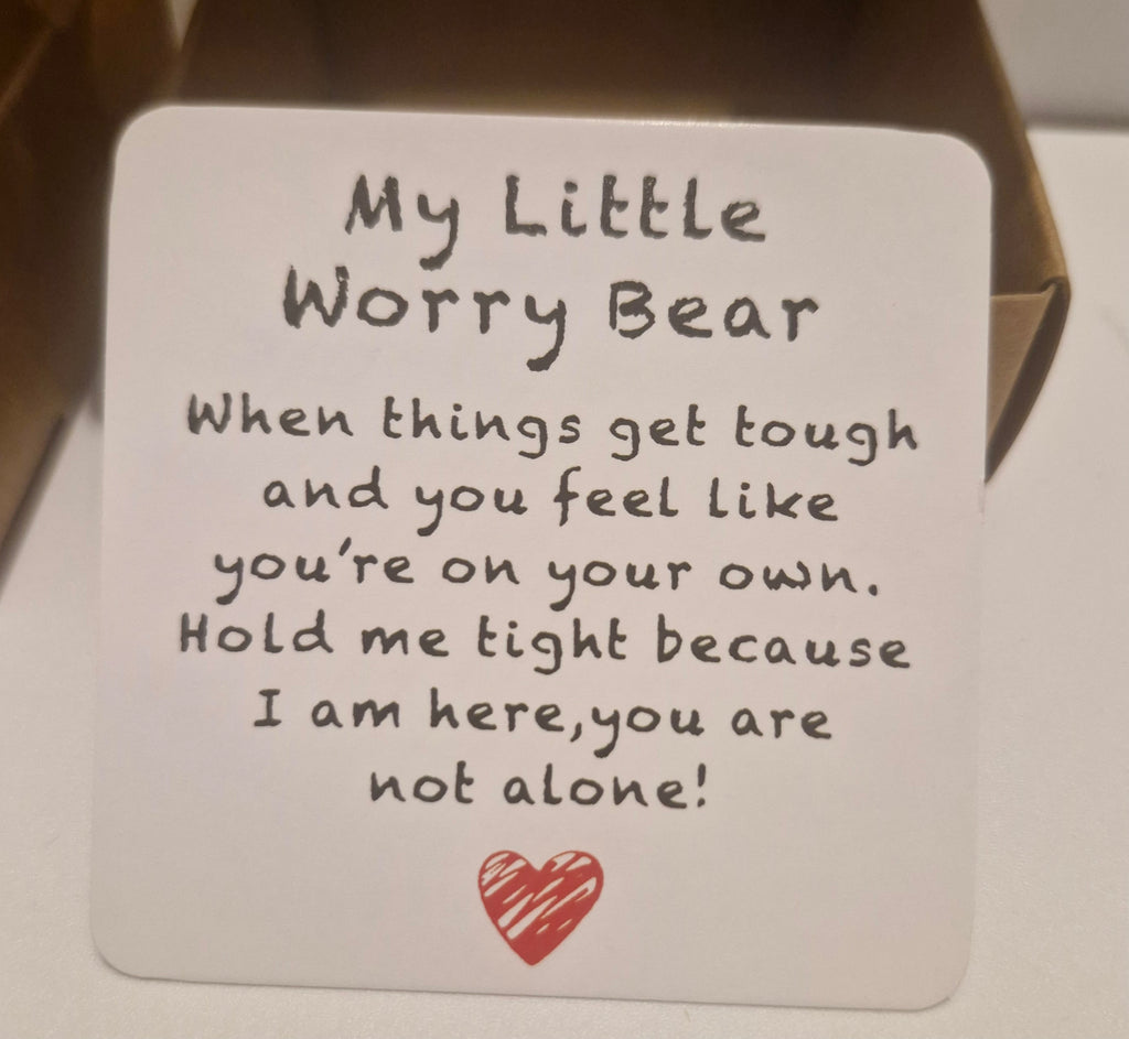 My little worry bear in a box mental support gifts friends family with messages birthday gifts
