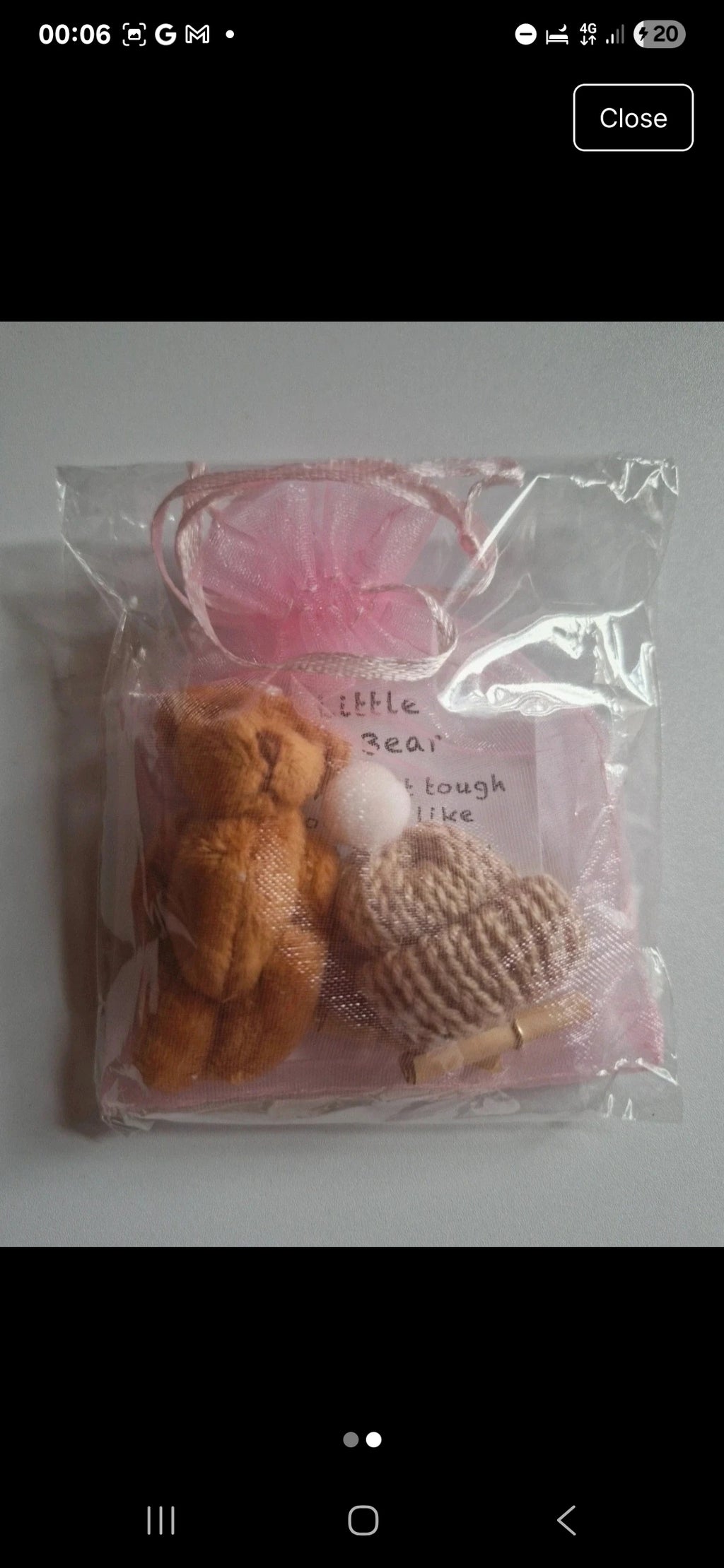 My little worry bear in a bag mental support gifts friends family handmade presents Hugs