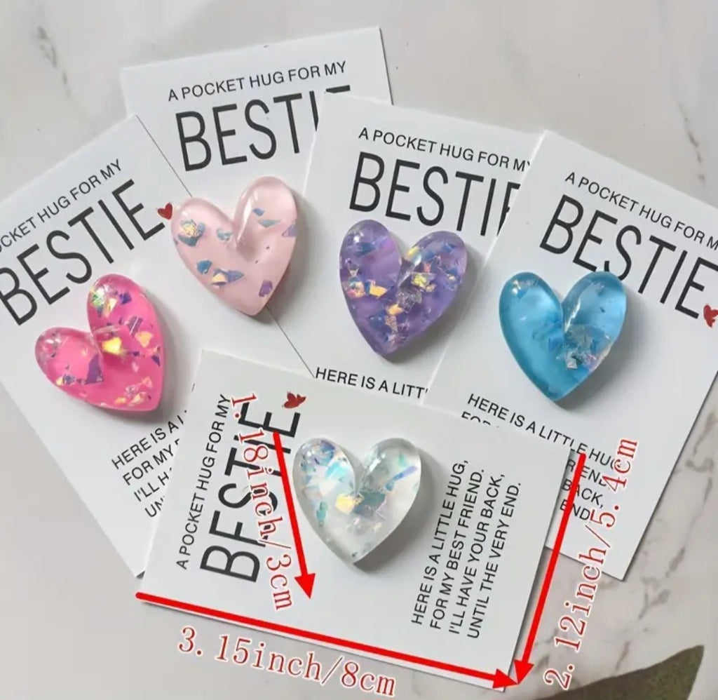 Bestie Pocket hug blue heart