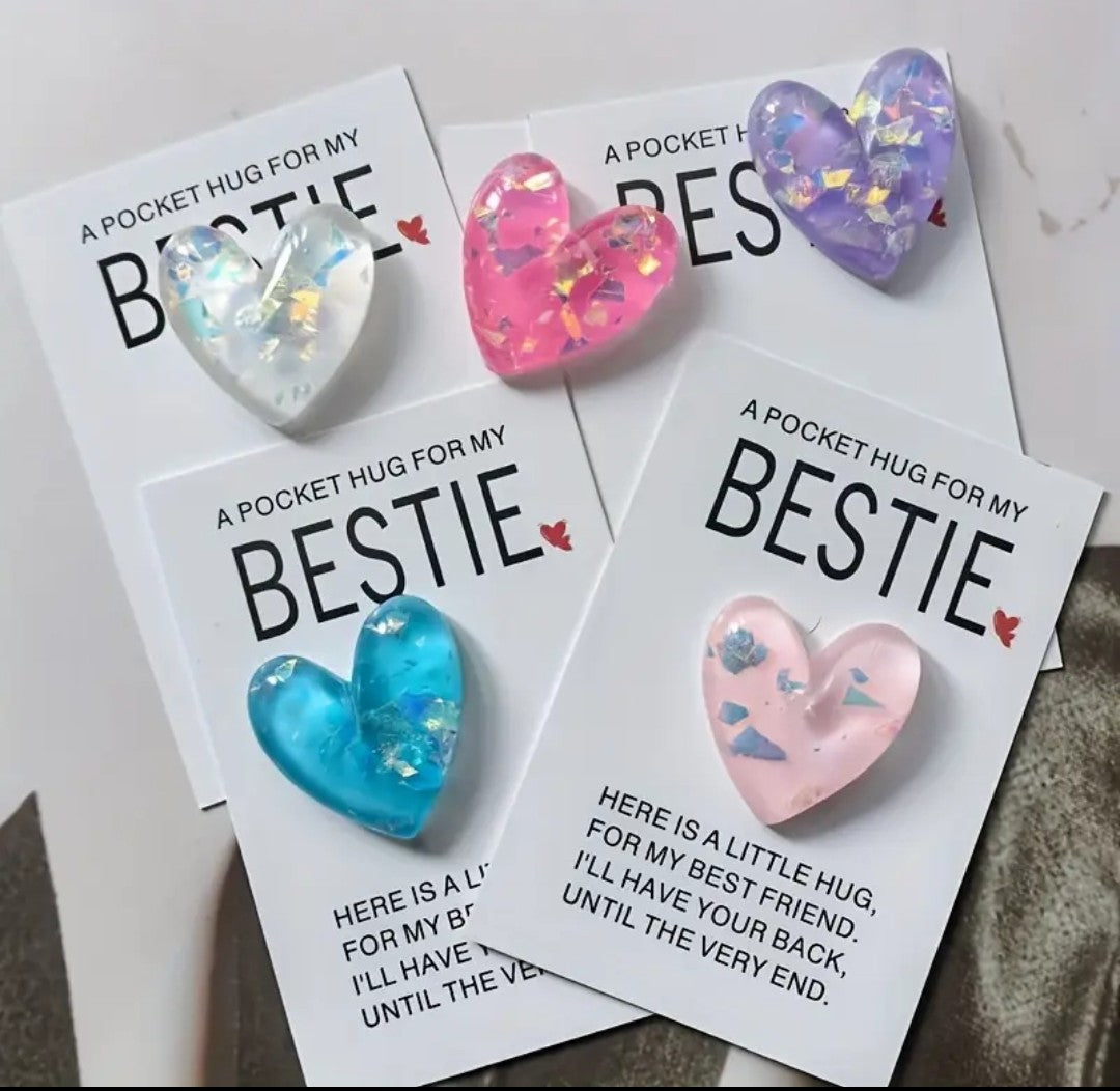 Bestie Pocket hug blue heart