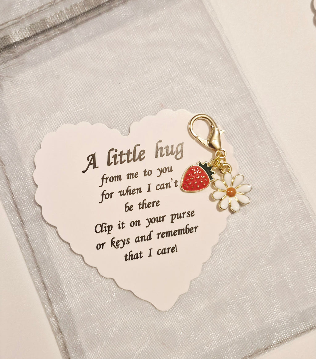 My little hug pocket hug strawberry charm mental support gifts friends family presents handmade
