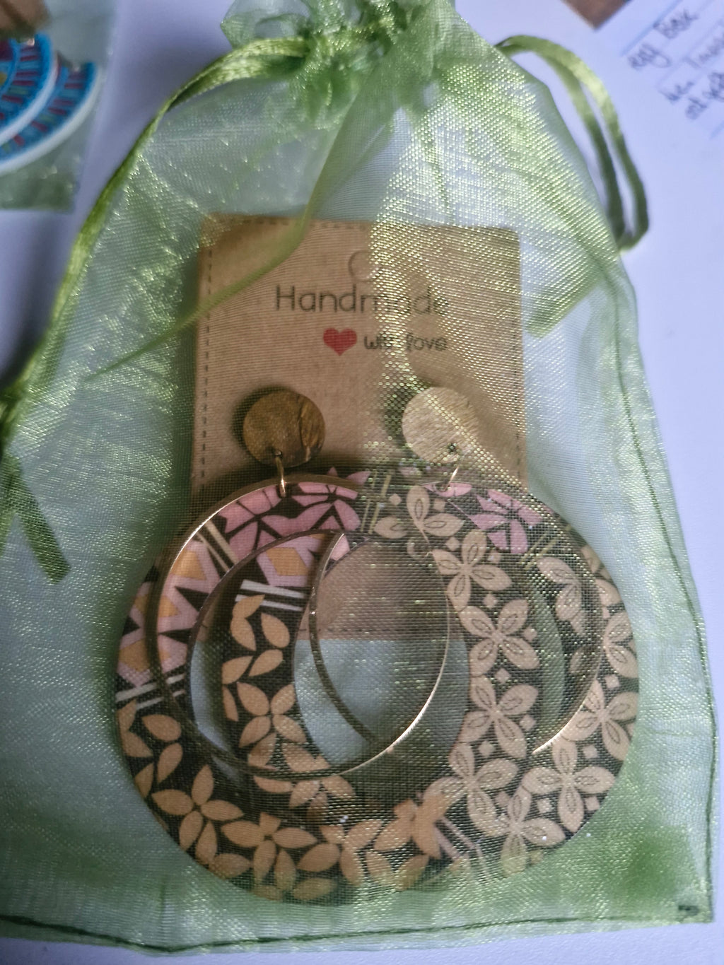 Wooden drop earrings cute birthday present