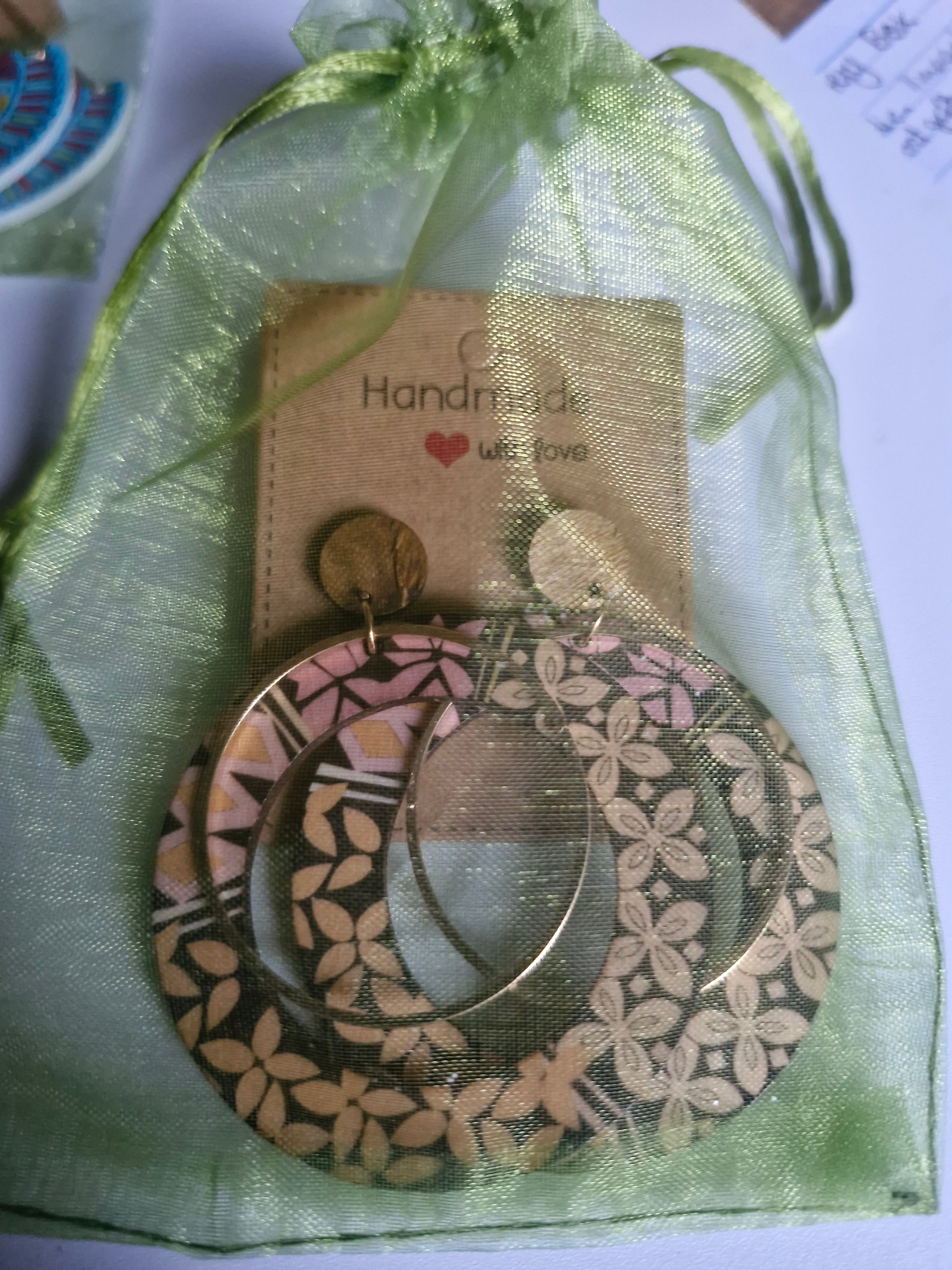 Wooden drop earrings cute birthday present