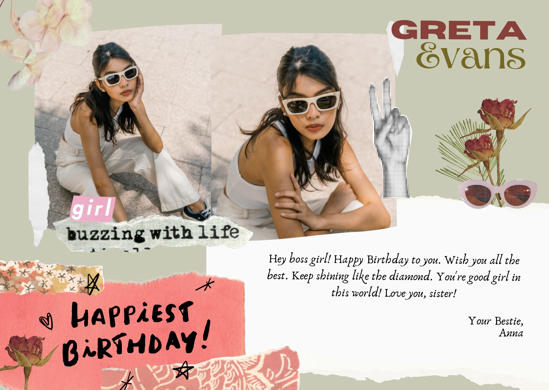 Personalised A4 print handmade gifts for sister and friends family presents birthday