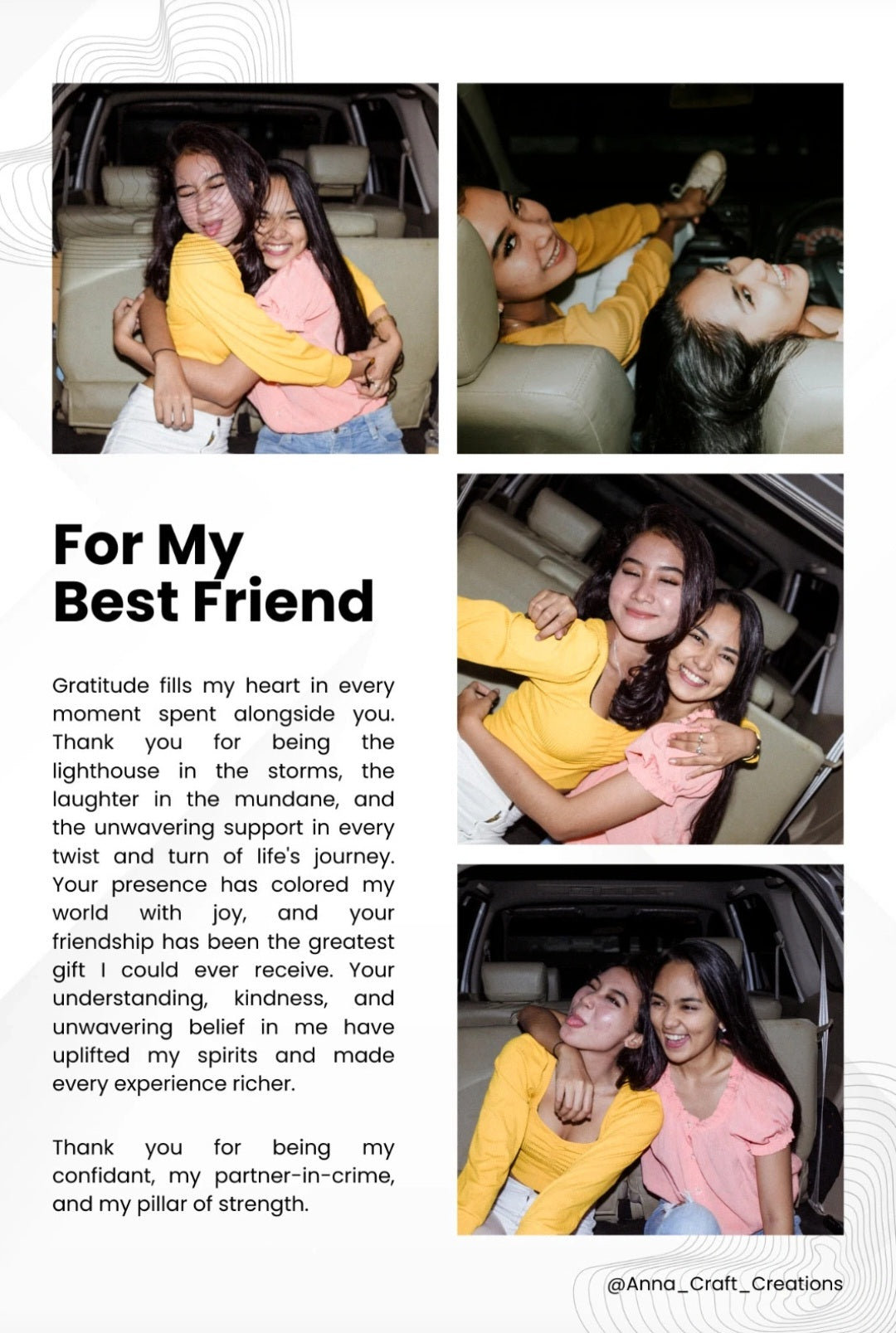 Personalised A4 print best friends gifts, present friends sister