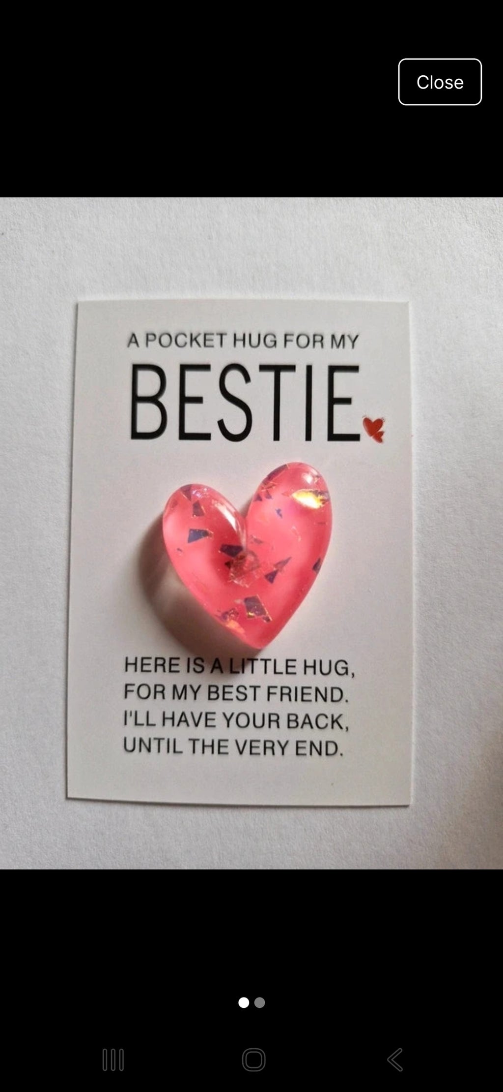 Bestie Pocket hug blue heart