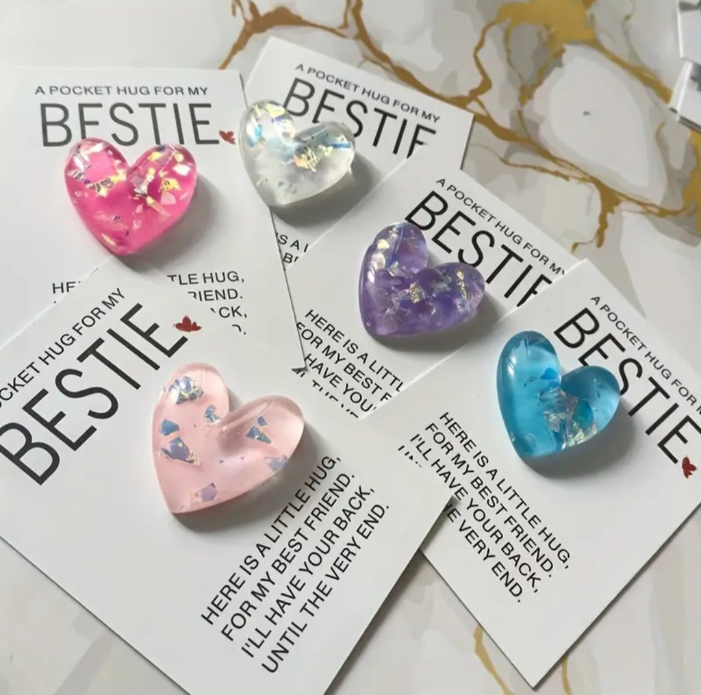 Bestie Pocket hug blue heart