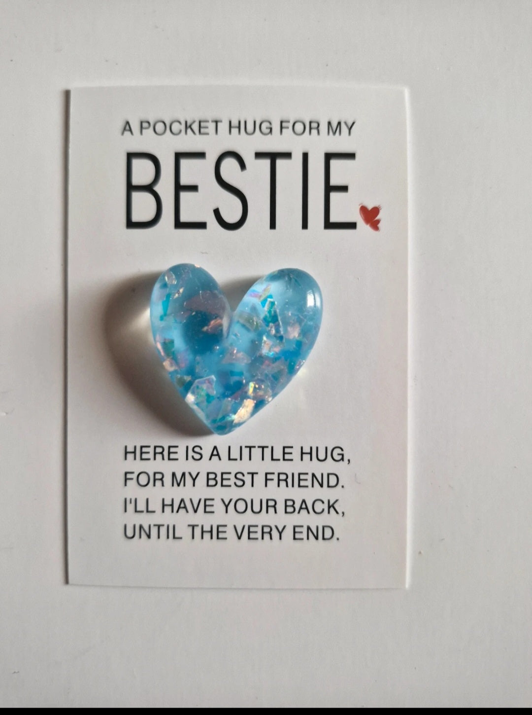 Bestie Pocket hug blue heart