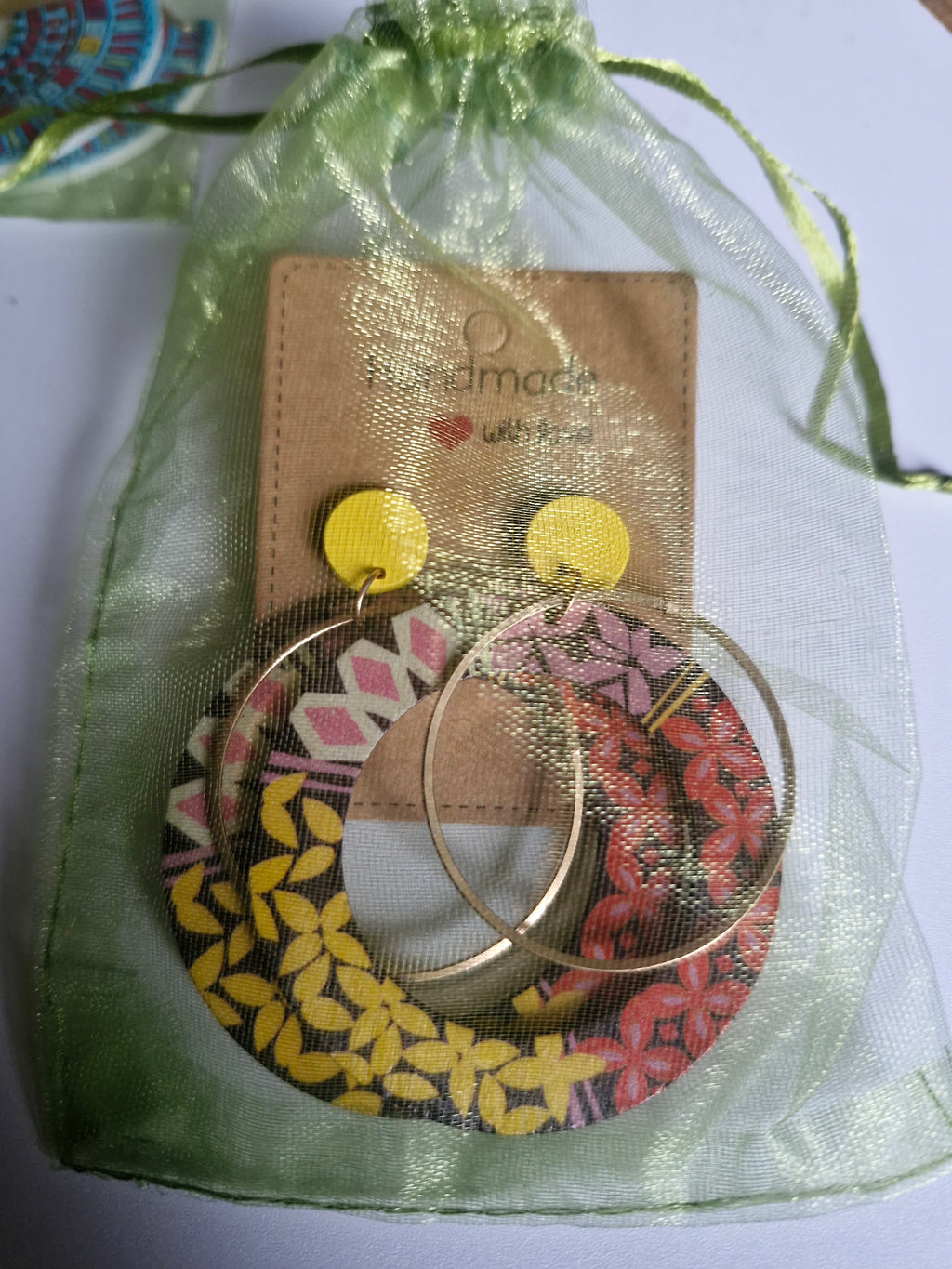 Wooden drop earrings cute birthday present