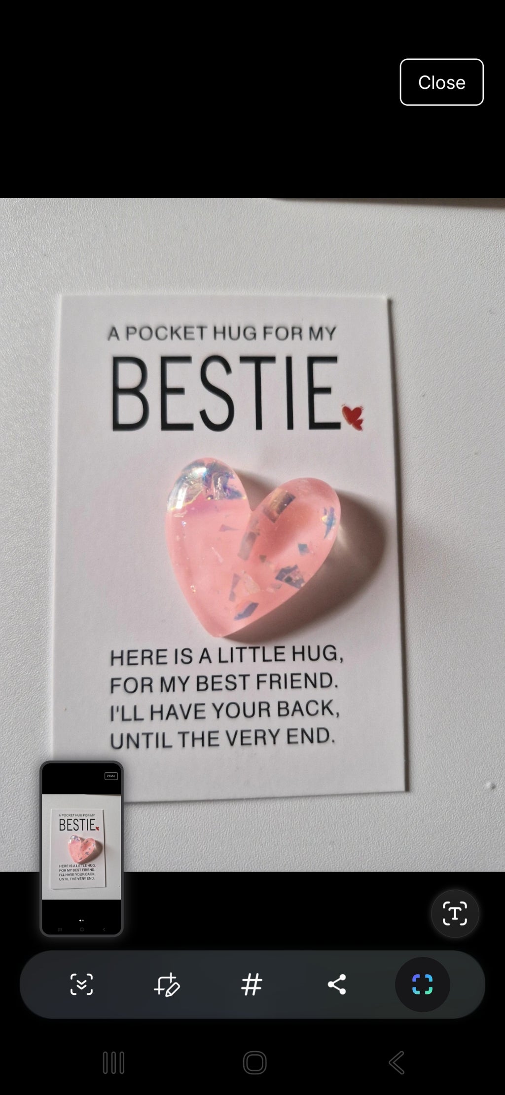 Bestie Pocket hug blue heart